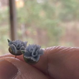 Vintage ceramic blue roses